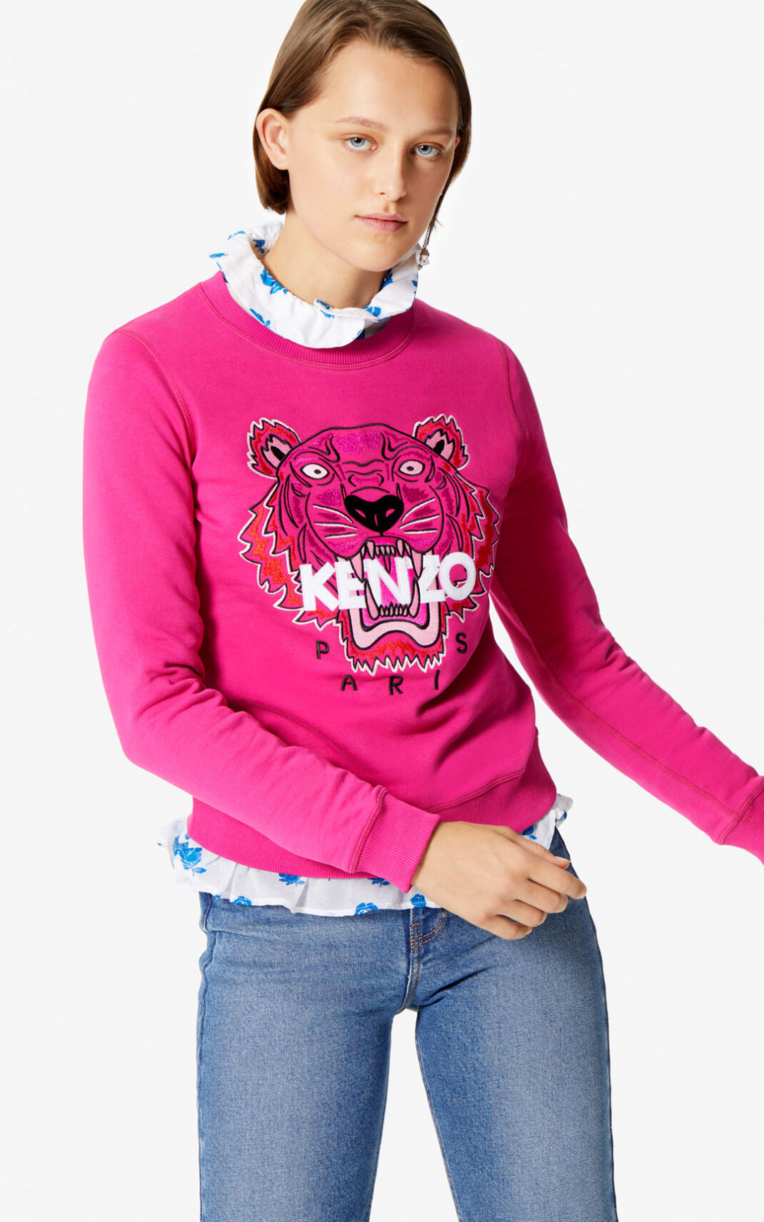 Kenzo Tiger Sweatshirt Bayan Koyu | 2169-RZVNJ